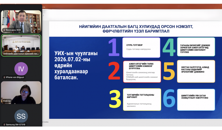МОНГОЛ УЛС, БҮГД НАЙРАМДАХ АВСТРИ УЛСЫН ЗАСГИЙН ГАЗАР ХООРОНД БАЙГУУЛСАН “НИЙГМИЙН ХАМГААЛЛЫН ТУХАЙ” ХЭЛЭЛЦЭЭРИЙН ТАЛААРХ ЦАХИМ УУЛЗАЛТЫГ ЗОХИОН БАЙГУУЛАВ